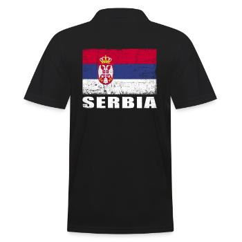 Serbie Drapeau Grunge Serbie Drapeau - Polo Homme - noir - Dos - Kai (181cm)