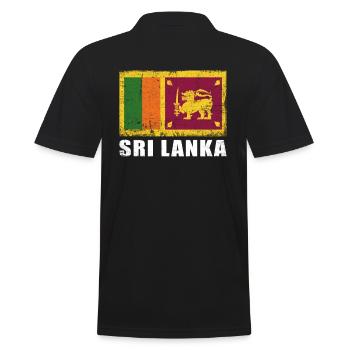 Sri Lanka Flagge Grunge Sri Lanka Fahne - Männer Poloshirt - Schwarz - Hinten - Kai (181cm)