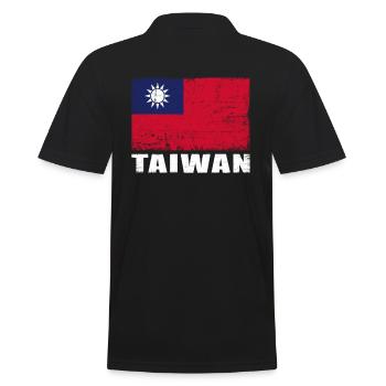 Drapeau de Taïwan Grunge Drapeau de Taïwan - Polo Homme - noir - Dos - Kai (181cm)
