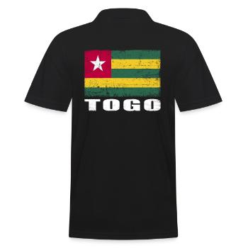 Togo Flagge Grunge Togo Fahne - Männer Poloshirt - Schwarz - Hinten - Kai (181cm)