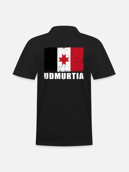 Udmurtia Flag Grunge Udmurtia Flag - Men's Polo Shirt - black