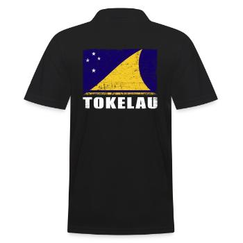 Tokelau Flagge Grunge Tokelau Fahne - Männer Poloshirt - Schwarz - Hinten - Kai (181cm)