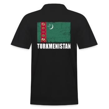 Drapeau du Turkménistan Grunge Drapeau du Turkménistan - Polo Homme - noir - Dos - Kai (181cm)