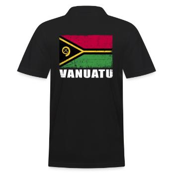 Vanuatu Flagge Grunge Vanuatu Fahne - Männer Poloshirt - Schwarz - Hinten - Kai (181cm)
