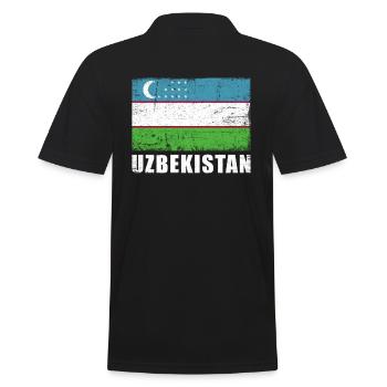 Usbekistan Flagge Grunge Usbekistan Fahne - Männer Poloshirt - Schwarz - Hinten - Kai (181cm)