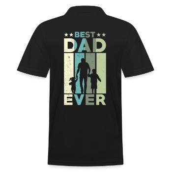 Meilleur père de tous les temps Retro Two Kids Best - Polo Homme - noir - Dos - Kai (181cm)