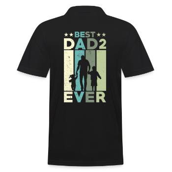 Meilleur père de tous les temps Retro Two Kids Best - Polo Homme - noir - Dos - Kai (181cm)