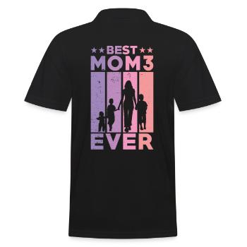 Meilleure mère de tous les temps Retro Three Kids Best - Polo Homme - noir - Dos - Kai (181cm)