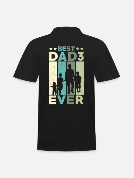 Bedste far nogensinde Retro Tre børn bedst - Herre poloshirt - sort