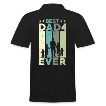 Meilleur père de tous les temps Retro Four Kids Best - Polo Homme - noir - Dos - Kai (181cm)