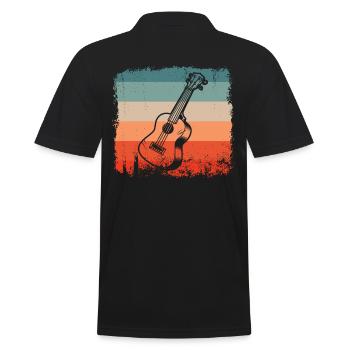 Guitarist Retro Guitar Silhouette Guitarist - Men's Polo Shirt - black - Back - Kai (181cm)
