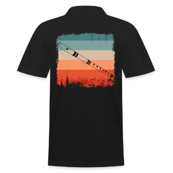 Joueur de flûte Flûte Rétro - Polo Homme - noir - Dos - Kai (181cm)