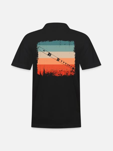 Flute Player Flute Retro - Men's Polo Shirt - black