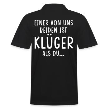 Einer von uns beiden ist klüger als du - Männer Poloshirt - Schwarz - Hinten - Kai (181cm)