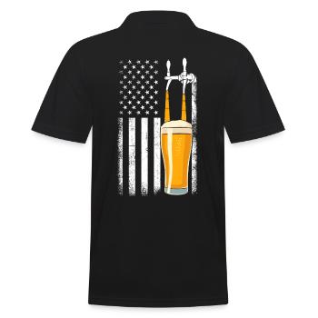 Bier USA Flagge Bar Zapfhahn - Männer Poloshirt - Schwarz - Hinten - Kai (181cm)