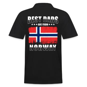 Best fathers come from Norway - Men's Polo Shirt - black - Back - Kai (181cm)