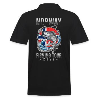Angeltour Norwegen 2022 - Männer Poloshirt - Schwarz - Hinten - Kai (181cm)