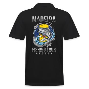 Angeltour Madeira 2022 - Männer Poloshirt - Schwarz - Hinten - Kai (181cm)