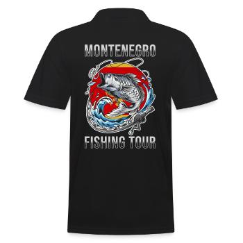 Angeltour Montenegro - Männer Poloshirt - Schwarz - Hinten - Kai (181cm)