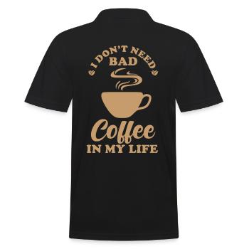 Kaffee Spruch Kaffeeliebhaber Geschenk - Männer Poloshirt - Schwarz - Hinten - Kai (181cm)