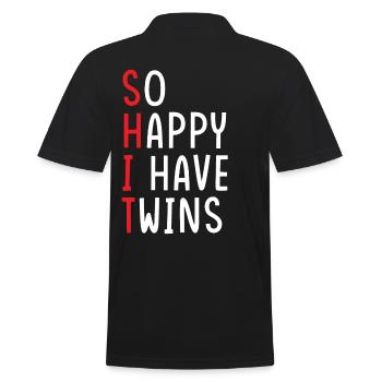 I'm so glad I have twins - Men's Polo Shirt - black - Back - Kai (181cm)