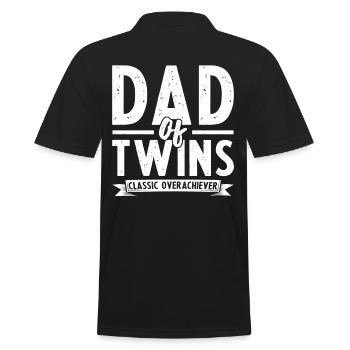 Vater Von Zwillingen Klassischer Overarchever - Männer Poloshirt - Schwarz - Hinten - Kai (181cm)