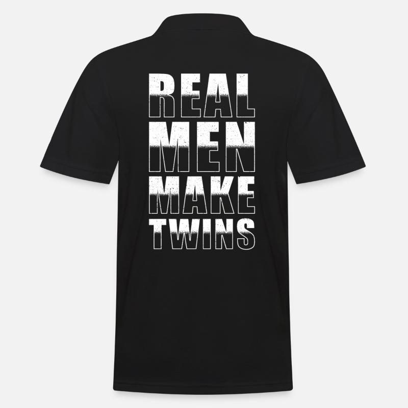 Echte Männer Machen Zwillinge - Männer Poloshirt - Schwarz