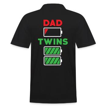 Papa Twins Père Batterie d’énergie vide - Polo Homme - noir - Dos - Kai (181cm)