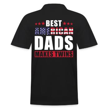 Bester Zwillingsvater Amerika USA Dad - Männer Poloshirt - Schwarz - Hinten - Kai (181cm)