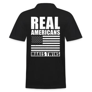 Bester Zwillingsvater USA American Dad - Männer Poloshirt - Schwarz - Hinten - Kai (181cm)