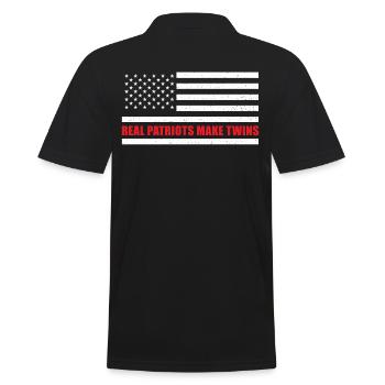 Papa Zwilinge USA American Dad - Men's Polo Shirt - black - Back - Kai (181cm)