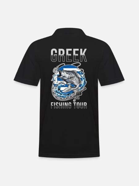 Fishing Tour Greek - Men's Polo Shirt - black