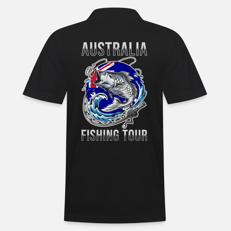 Angeltour Australien - Männer Poloshirt - Schwarz