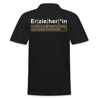 Erzieherin Geschenk Definition Erzieher - Männer Poloshirt - Schwarz - Hinten - Kai (181cm)