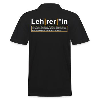 Lehrer Definition Lustiges Lehrer Geschenk - Männer Poloshirt - Schwarz - Hinten - Kai (181cm)