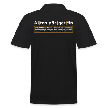 Altenpflegerin Definition - Männer Poloshirt - Schwarz - Hinten - Kai (181cm)