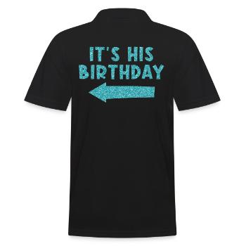 Geburtstag Es Ist Sein Geburtstag - Männer Poloshirt - Schwarz - Hinten - Kai (181cm)