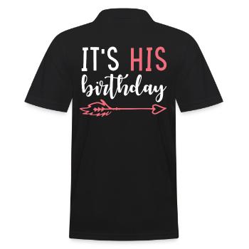 Geburtstag Es Ist Sein Geburtstag - Männer Poloshirt - Schwarz - Hinten - Kai (181cm)