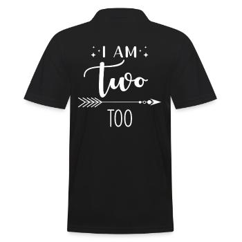 Zwei Jahre Geburtstag Ich Bin Auch Zwei - Männer Poloshirt - Schwarz - Hinten - Kai (181cm)