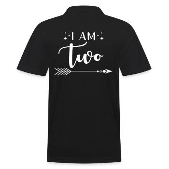Two years birthday I am two - Men's Polo Shirt - black - Back - Kai (181cm)