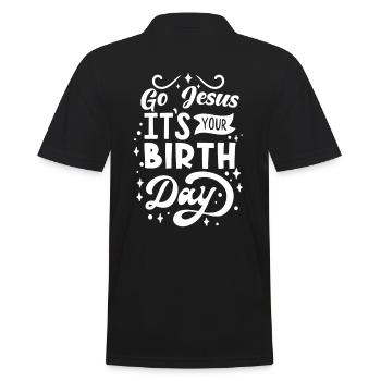 Noël Dire Allez Jésus c’est votre anniversaire - Polo Homme - noir - Dos - Kai (181cm)