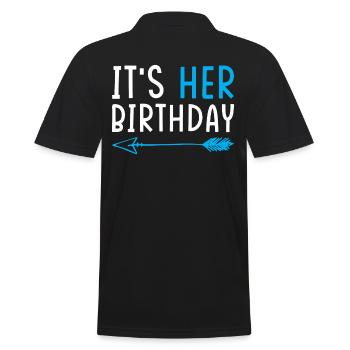 Geburtstag Es Ist Ihr Geburtstag - Männer Poloshirt - Schwarz - Hinten - Kai (181cm)