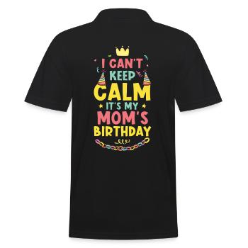 Moms Birthday I Can't Calm Down - Men's Polo Shirt - black - Back - Kai (181cm)