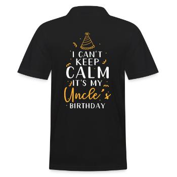 Uncle's birthday I can't calm down - Men's Polo Shirt - black - Back - Kai (181cm)