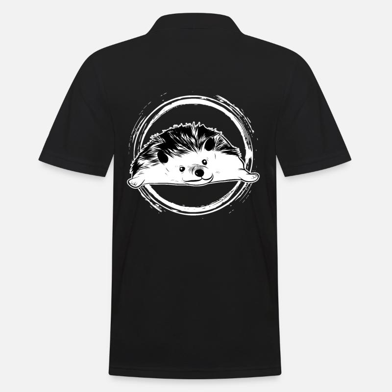 Igel - Männer Poloshirt - Schwarz