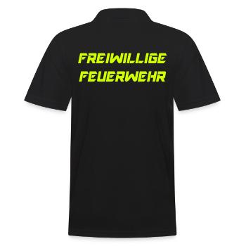 Freiwillige Feuerwehr, Einsatz - Männer Poloshirt - Schwarz - Hinten - Kai (181cm)