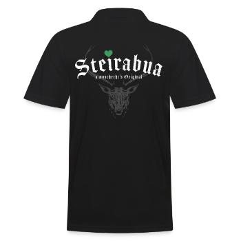STEIRABUA STEIERMARK STEIRER ORIGINAL STEIRISCH - Männer Poloshirt - Schwarz - Hinten - Kai (181cm)