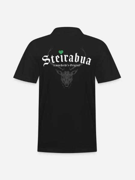 STEIRABUA STEIERMARK STEIRER ORIGINAL STEIRISCH - Männer Poloshirt - Schwarz