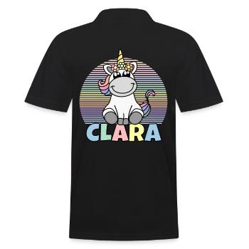 Clara Einhorn Name - Männer Poloshirt - Schwarz - Hinten - Kai (181cm)