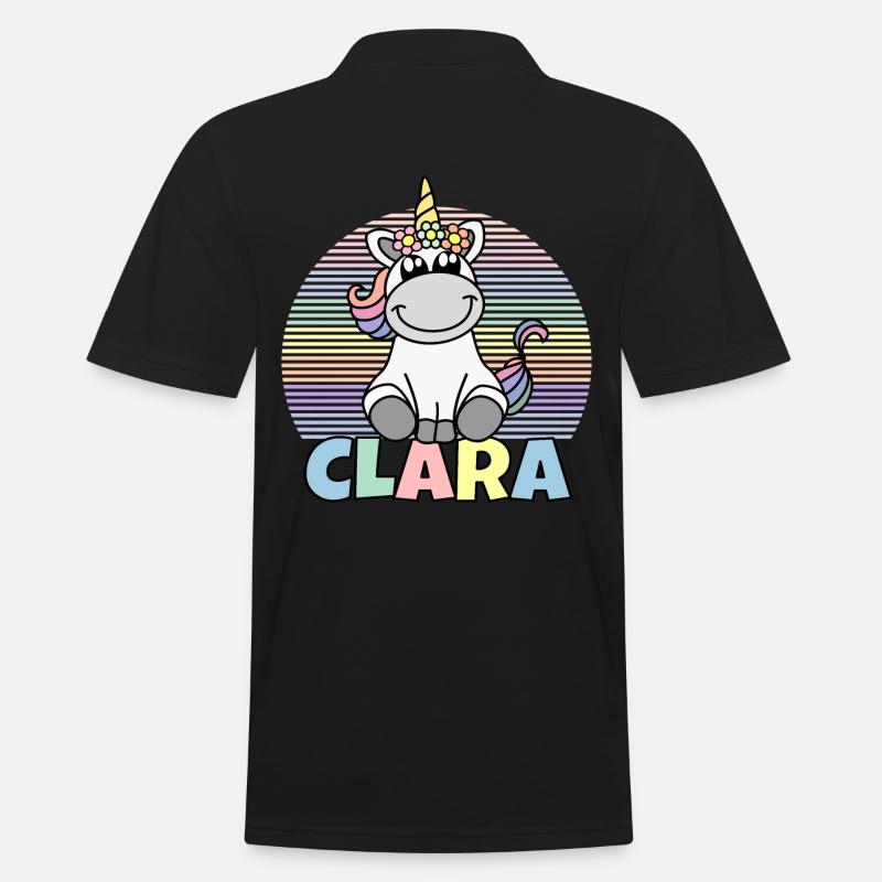 Clara Einhorn Name - Männer Poloshirt - Schwarz